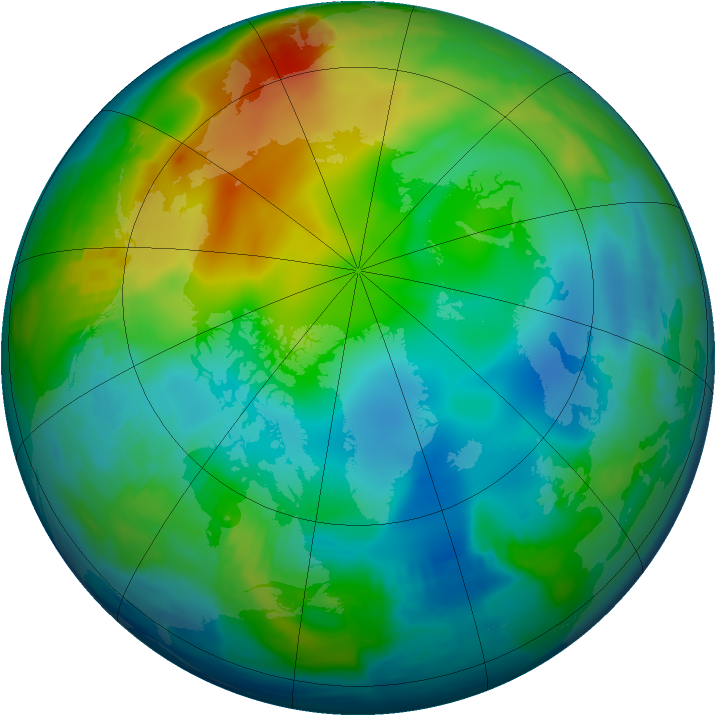 Arctic ozone map for 04 December 1997